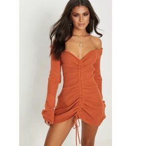 PRETTY LITTLE THING Ruched Sweater Dress Size 6